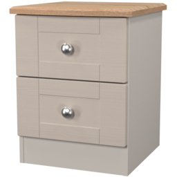 Crowndale Sussex 2 Drawer Kashmir Ash and Bardolino Oak Compact Bedside Cabinet Ready Assembled - Kashmir Ash & Bardolino Oak - Wilko - thumbnail 4