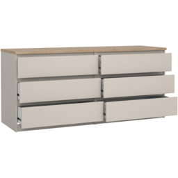 Florence Naia 6 Drawer Cashmere Jackson Hickory Wide Chest of Drawers - Brown - Furniture To Go - Wilko - thumbnail 6