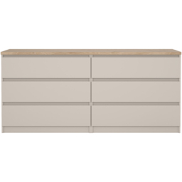 Florence Naia 6 Drawer Cashmere Jackson Hickory Wide Chest of Drawers - Brown - Furniture To Go - Wilko - thumbnail 4