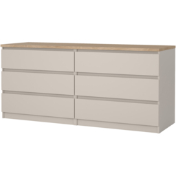 Florence Naia 6 Drawer Cashmere Jackson Hickory Wide Chest of Drawers - Brown - Furniture To Go - Wilko - thumbnail 5