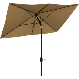 Outsunny Brown Rectangular Crank Parasol 2 x 3m - Wilko