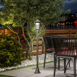 Outsunny Cool White LED Waterproof Black Garden Solar Lamp Post Light - Size: 127 x 15 x 15cm - Wilko - thumbnail 3