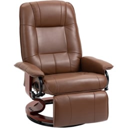 Portland Brown Faux Leather Swivel Manual Recliner Chair - Size: Single - Wilko - thumbnail 3
