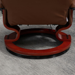 Portland Brown Faux Leather Swivel Manual Recliner Chair - Size: Single - Wilko - thumbnail 4