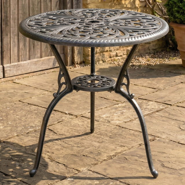Centurion Bangui 2 Seater Grey Round Garden Bistro Table with Parasol Hole - Wilko - image 1