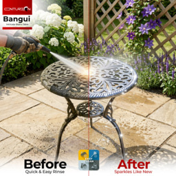 Centurion Bangui 2 Seater Grey Round Garden Bistro Table with Parasol Hole - Wilko - thumbnail 7