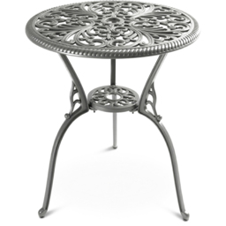 Centurion Bangui 2 Seater Grey Round Garden Bistro Table with Parasol Hole - Wilko - thumbnail 3
