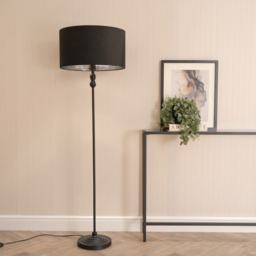 ValueLights Maggie Black Candlestick LED Floor Lamp with Black and Chrome Lamp Shade - Size: 151 x 45 x 45cm - Wilko - thumbnail 3