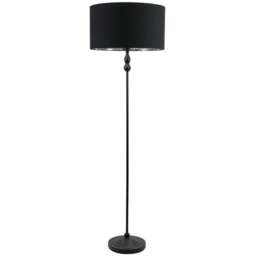 ValueLights Maggie Black Candlestick LED Floor Lamp with Black and Chrome Lamp Shade - Size: 151 x 45 x 45cm - Wilko - thumbnail 1