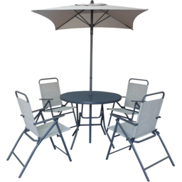Malay Outdoor Essentials Safina 4 Seater Foldable Patio Dining Set Sage - Wilko - thumbnail 3