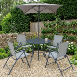 Malay Outdoor Essentials Safina 4 Seater Foldable Patio Dining Set Sage - Wilko - thumbnail 1