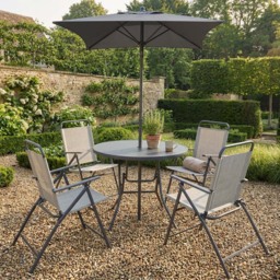 Malay Outdoor Essentials Safina 4 Seater Foldable Patio Dining Set Sage - Wilko - thumbnail 5