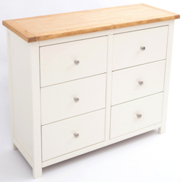 Cabinet Bits Maggiori 6 Drawer White Chrome Knob Chest of Drawers - Wilko - thumbnail 5