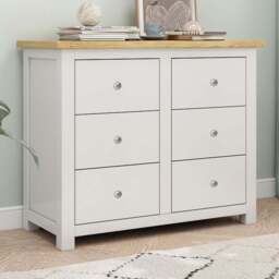 Cabinet Bits Maggiori 6 Drawer White Chrome Knob Chest of Drawers - Wilko - thumbnail 1