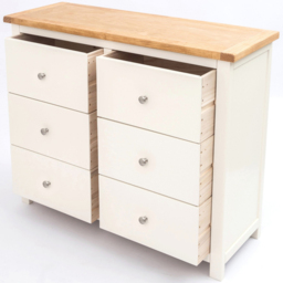 Cabinet Bits Maggiori 6 Drawer White Chrome Knob Chest of Drawers - Wilko - thumbnail 6