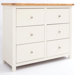 Cabinet Bits Maggiori 6 Drawer White Chrome Knob Chest of Drawers - Wilko - thumbnail 3
