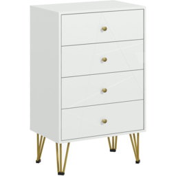 HOMCOM 4 Drawer White Chest of Drawers - Wilko - thumbnail 3