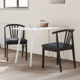vidaXL Set of 2 Light Brown and Black Rubberwood Vintage Dining Chairs - Wilko - thumbnail 1