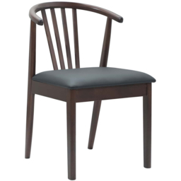 vidaXL Set of 2 Light Brown and Black Rubberwood Vintage Dining Chairs - Wilko - thumbnail 3