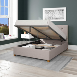Aspire Hepburn King Size Off White Eire Linen Ottoman Bed - Aspire Beds - Wilko - thumbnail 3