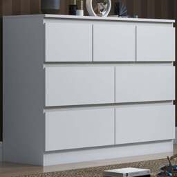 FWStyle Stora Merchant 7 Drawer Matt White Chest of Drawers - Wilko - thumbnail 1