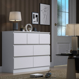 FWStyle Stora Merchant 7 Drawer Matt White Chest of Drawers - Wilko - thumbnail 6
