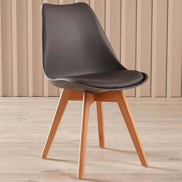 Home Source Lisbon Set of 2 Grey Dining Chair - Size: 80 x 47 x 56cm - Wilko - image 1