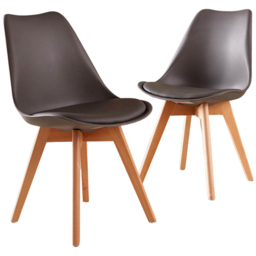 Home Source Lisbon Set of 2 Grey Dining Chair - Size: 80 x 47 x 56cm - Wilko - thumbnail 3