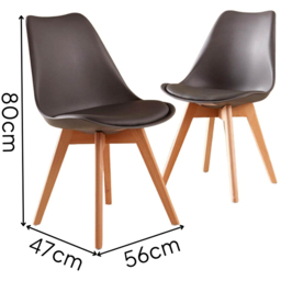 Home Source Lisbon Set of 2 Grey Dining Chair - Size: 80 x 47 x 56cm - Wilko - thumbnail 7