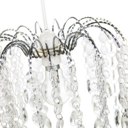 Happy Homewares Contemporary Waterfall Transparent Acrylic Droplets and Beads Pendant Shade - Size: 26 x 27 x 8cm - Clear - Wilko - thumbnail 4