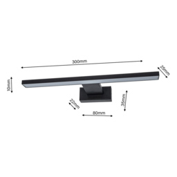 Milagro Shine Black LED Wall Lamp 30cm 230V - Size: 12 x 30 x 4cm - Wilko - thumbnail 7