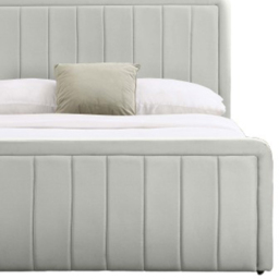 Comfy Living King Size Cream Brushed Velvet Ottoman Bed Frame - Wilko - thumbnail 4