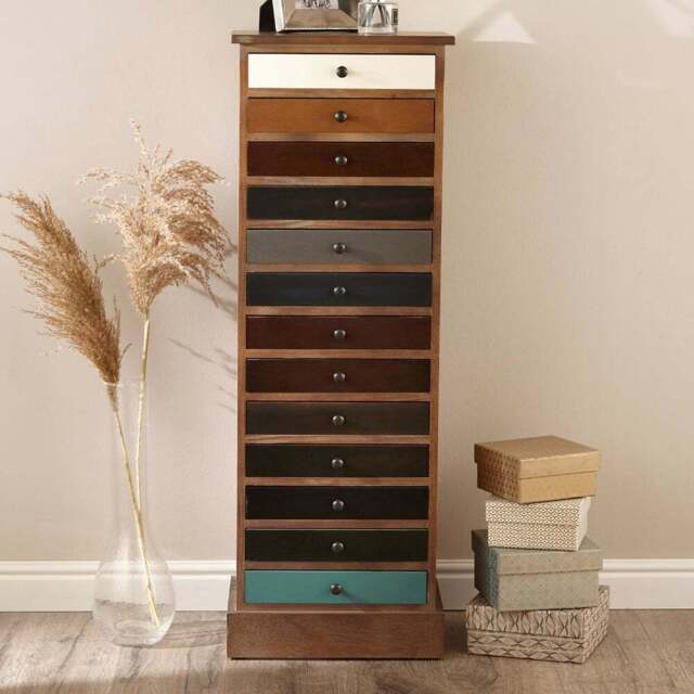 Pacific Lifestyle Loft 13 Drawer Multicolour Pine Wood Chest of Drawers - Wilko - image 1