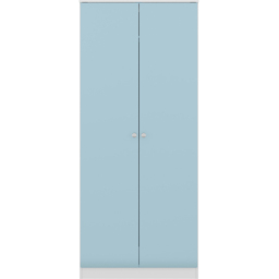 Seconique Denver 2 Door White and Blue Gloss Wardrobe - Size: 175 x 75 x 48cm - White/Blue Gloss - Wilko - thumbnail 4
