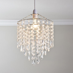 Marie Silver Droplet Jewel Pendant Light - Wilko - thumbnail 4