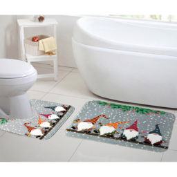 Noel Square Multicolour Singing Gonks Xmas Bath Set 2 Piece - Size: 50 x 80 x 1cm - Wilko - thumbnail 3