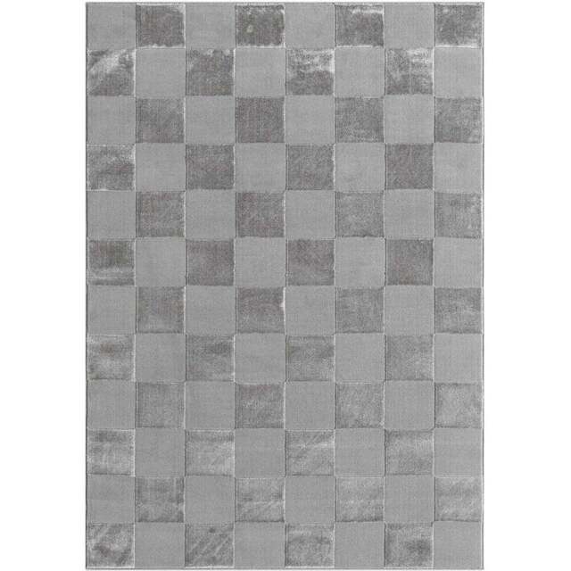 Desire Rugs Vellure Grey Metallic Sheen Grid Design Rug 200 x 290cm - Size: 290 x 200 x 1.1cm - Wilko - image 1