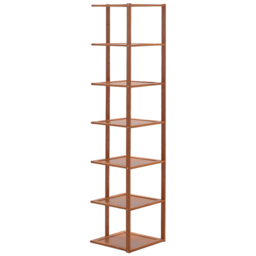 Living and Home 7 Tiers Entryway and Hallway Burlywood Bamboo Shoe Rack - Size: 25 x 27 x 109cm - Wilko - thumbnail 4