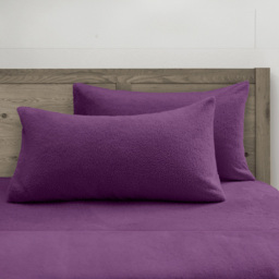 Velosso Purple Teddy Fleece Pillowcase 2 Pack - Wilko - thumbnail 3