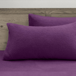 Velosso Purple Teddy Fleece Pillowcase 2 Pack - Wilko - thumbnail 4