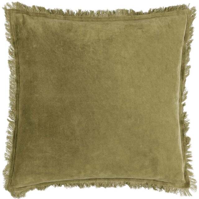 Yard Jaye Moss Velvet Fringed Cushion - Size: 45 x 45 cm - Multi - Yard Living - Wilko - image 1