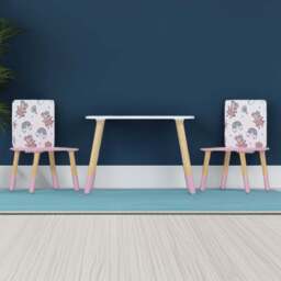 Kudl Kids 2 Seater Peppa Pig Pattern Table and Chair Set - Size: 50 x 50 x 50cm - Pink - Kidsaw - Wilko - thumbnail 1
