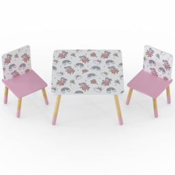 Kudl Kids 2 Seater Peppa Pig Pattern Table and Chair Set - Size: 50 x 50 x 50cm - Pink - Kidsaw - Wilko - thumbnail 4