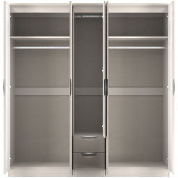 Crowndale Camden 5 Door 2 Drawer Kashmir Gloss Wardrobe Ready Assembled - Kashmir Gloss & Kashmir - Wilko - thumbnail 7