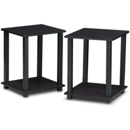 Walplus Simplistic Dark Walnut End Table Set of 2 - Size: 49.78 x 39.62 x 39.62cm - Black - Wilko - thumbnail 4