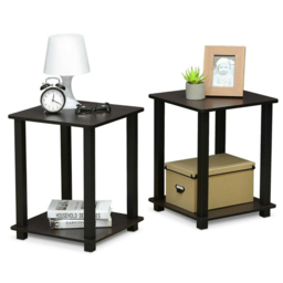Walplus Simplistic Dark Walnut End Table Set of 2 - Size: 49.78 x 39.62 x 39.62cm - Black - Wilko - thumbnail 6