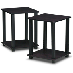 Walplus Simplistic Dark Walnut End Table Set of 2 - Size: 49.78 x 39.62 x 39.62cm - Black - Wilko - thumbnail 3