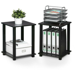 Walplus Simplistic Dark Walnut End Table Set of 2 - Size: 49.78 x 39.62 x 39.62cm - Black - Wilko - thumbnail 5
