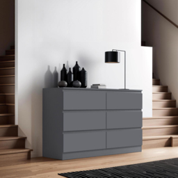 FWStyle Carlton 6 Drawer Matt Grey Chest of Drawers - Wilko - thumbnail 5