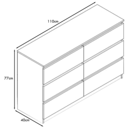 FWStyle Carlton 6 Drawer Matt Grey Chest of Drawers - Wilko - thumbnail 7
